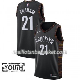 Maillot Enfant Brooklyn Nets Treveon Graham 21 2018-19 Nike City Edition Noir Swingman